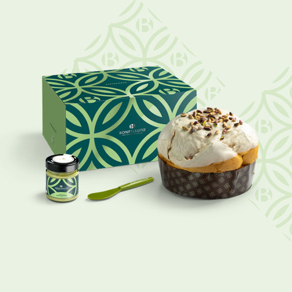 Panettone Al Pistacchio con vasetto crema al Pitacchio