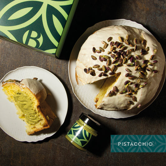 Panettone Al Pistacchio con vasetto crema al Pitacchio