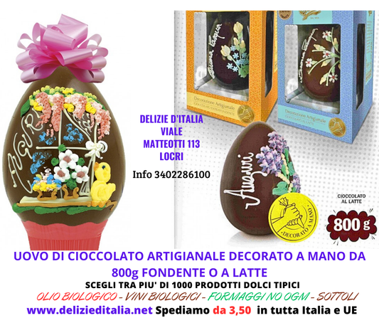 UOVO CIOCCOLATO ARTIGIANALE DECORATO A MANO