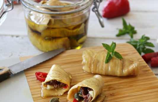 melanzane involtini in Olio EVO Calabrese